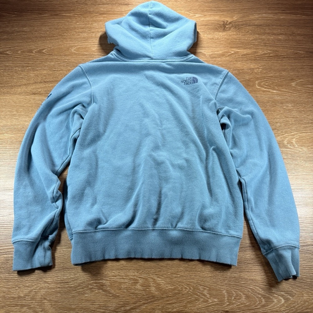 The North Face Hoodie Men's S Blue Pullover Sweatshirt Logo Graphic Cotton Blend - Picture 14 of 14